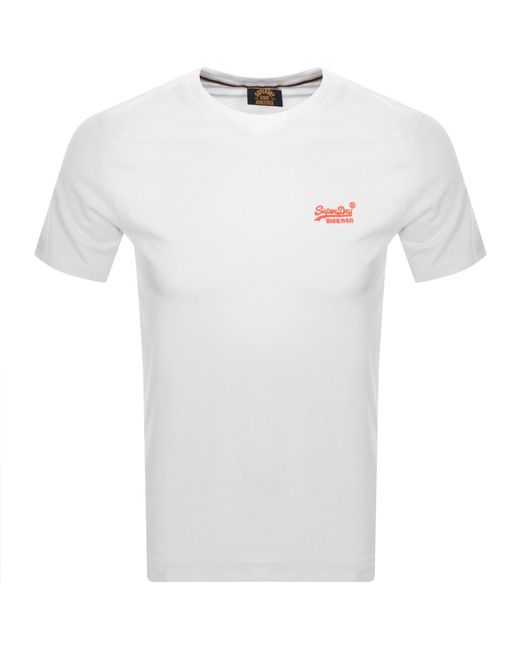 Superdry White Essential Logo Neon T Shirt for men