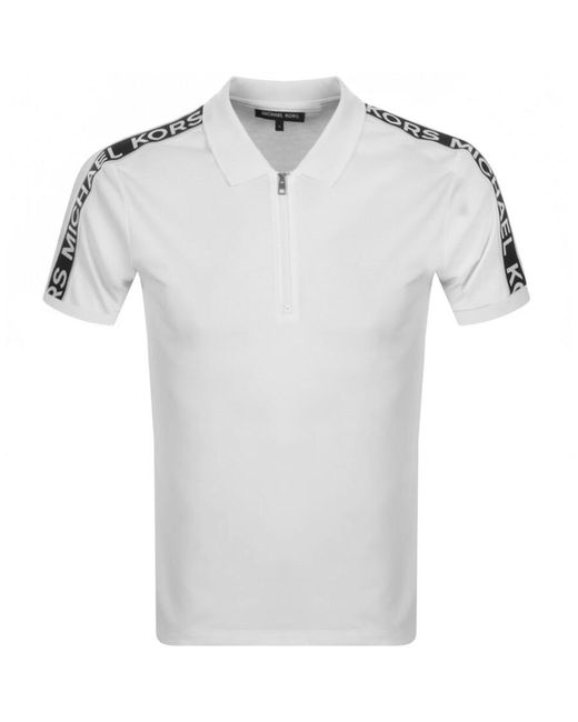 Michael Kors Cotton Half Zip Tape Polo 