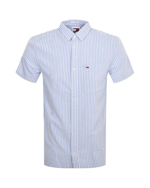 Tommy Hilfiger Blue Seersucker Stripe Shirt for men