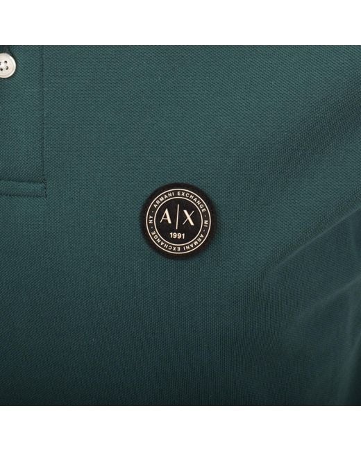 ARMANI EXCHANGE Green Tipped Polo T Shirt for men