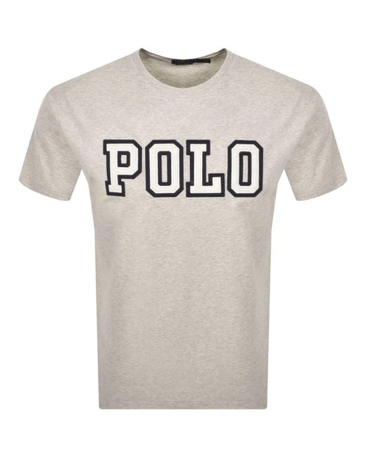 Ralph Lauren Gray Polo Logo T Shirt Light Heather for men