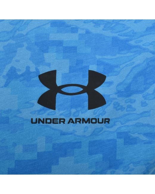 Under Armour Blue Camo Short Sleeve T Shirt for men