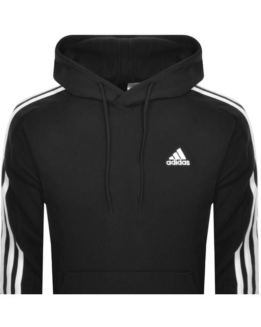 Adidas Originals Black Adidas Sportswear Three Stripes Hoodie for men