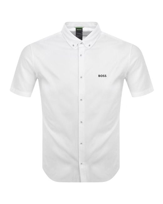 Boss White Boss Motion Short Sleeve Shirt for men
