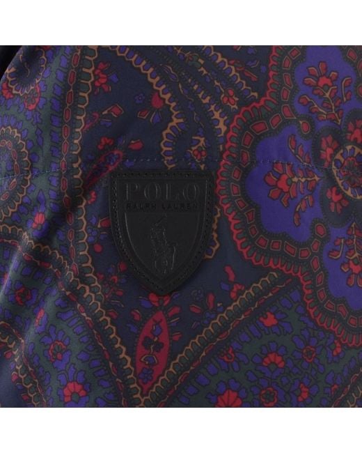 Ralph Lauren Blue Padded Paisley Jacket for men