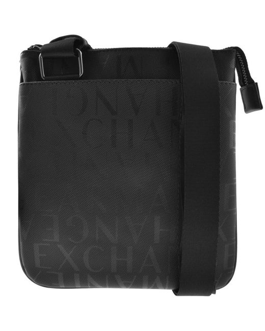 Armani Exchange Logo Messenger Bag in Black for Men Lyst