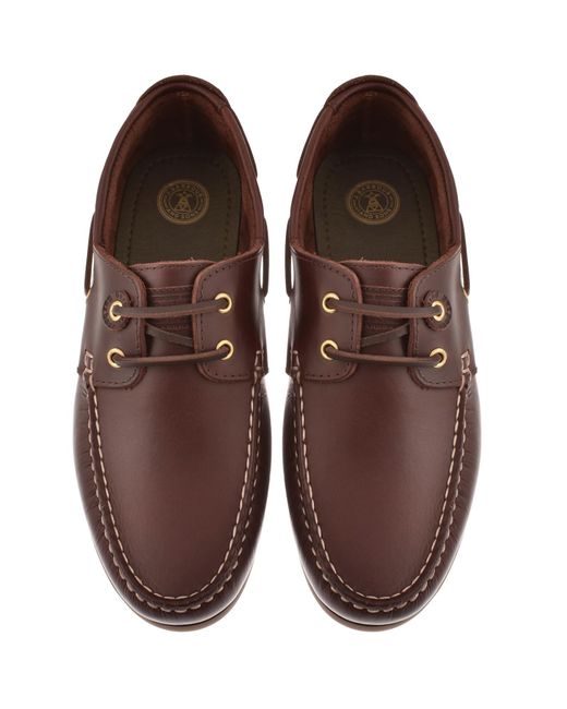 Barbour Brown Wake Boat Shoes for men