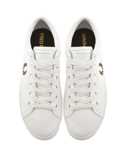 Fred Perry White Baseline Twill Trainers for men
