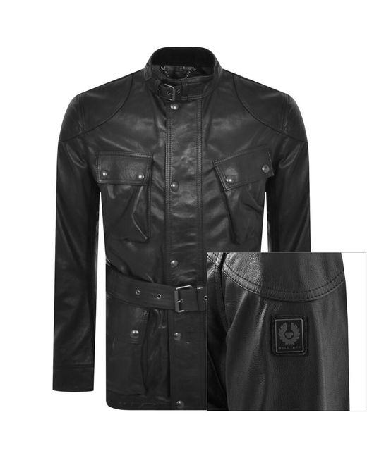 Belstaff Black Trialmaster Leather Jacket for men