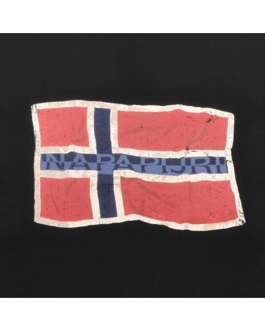 Napapijri Black Flag Logo Short Sleeve T Shirt for men