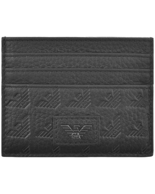 Armani Black Emporio Leather Card Holder for men