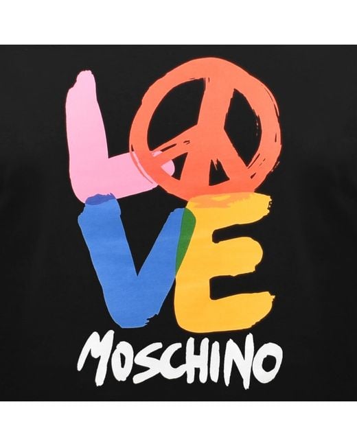 Moschino Black Graphic T Shirt for men