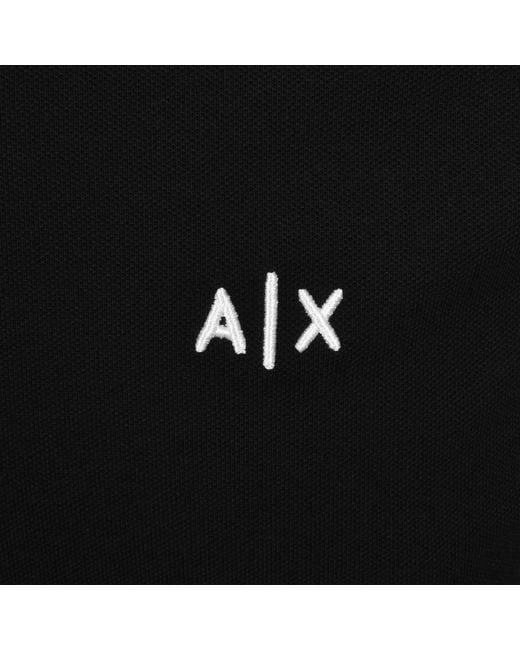 ARMANI EXCHANGE Black Long Sleeved Polo for men