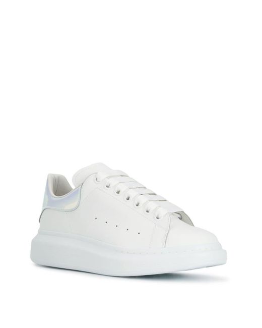 Alexander McQueen Leather Oversized Sole Sneakers White/iridescent for ...