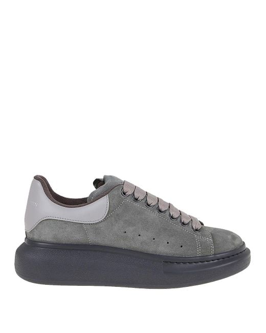 Alexander McQueen Oversized Suede Low Top Sneakers Grey in Gray for Men |  Lyst