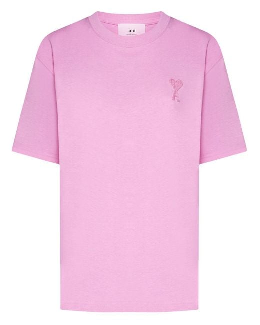 Ami Paris Ami Paris Ami De Coeur Logo Oversized Tshirt Candy Pink for Men Lyst