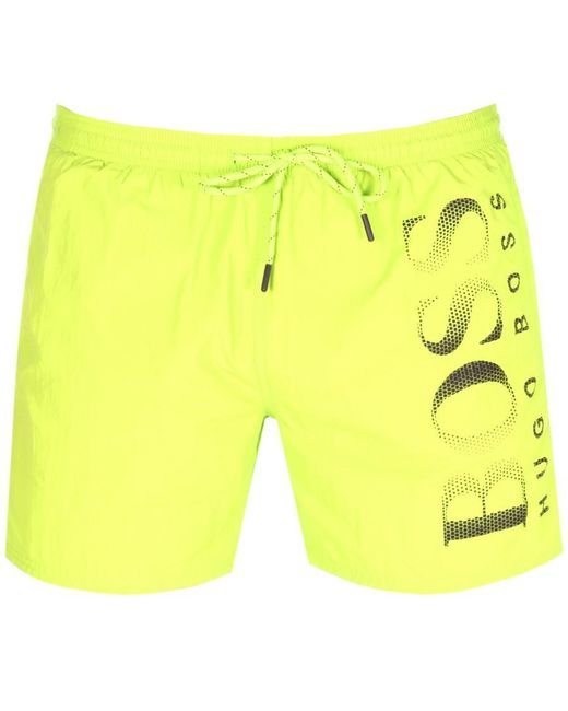 hugo boss yellow swim shorts