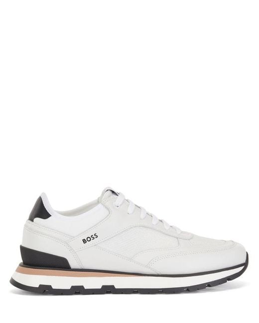 BOSS by HUGO BOSS Leather Boss Lace Up Sneakers in White for Men - Save ...