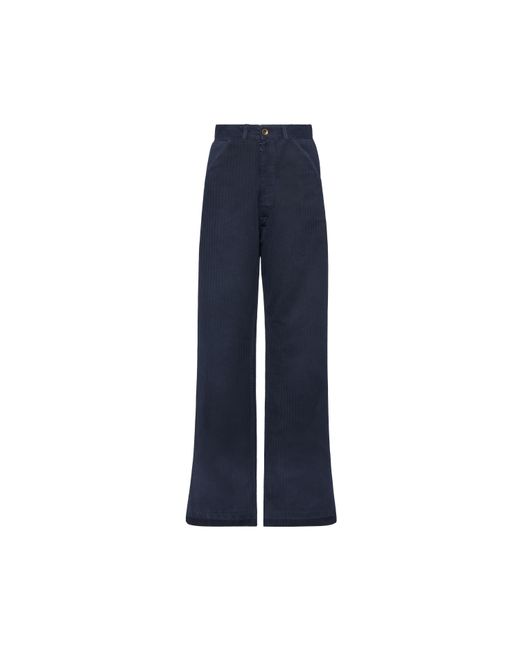 Maison Margiela Blue Herringbone Trousers