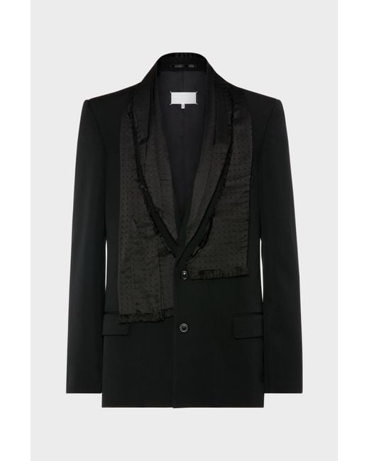 Maison Margiela Black Wool Scarf Jacket for men