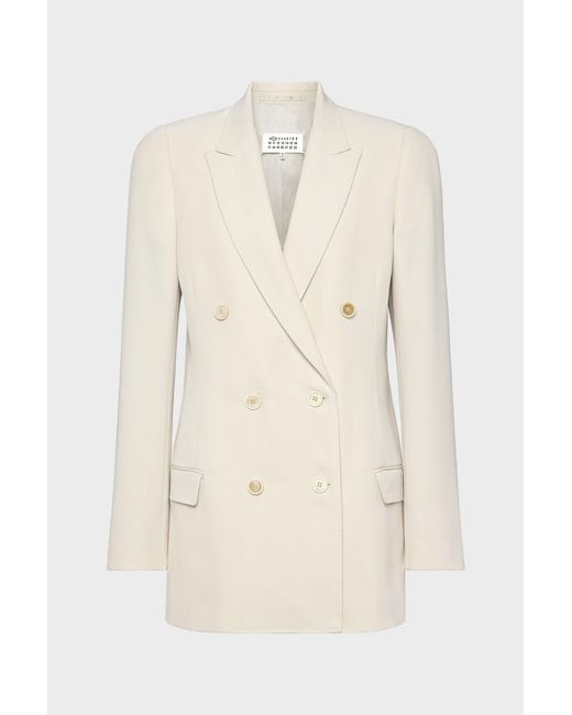 Maison Margiela Natural Wool Double-Breasted Blazer for men