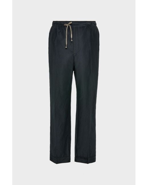 Maison Margiela Black Cotton Drawstring Trousers for men