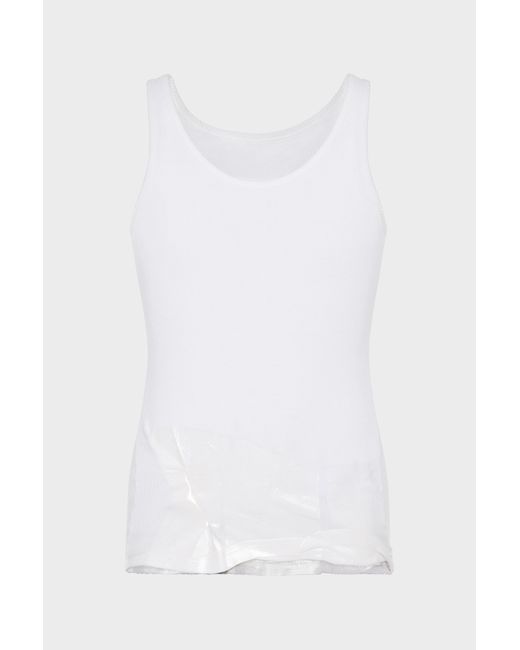 Maison Margiela White Taped Cotton Tank Top for men