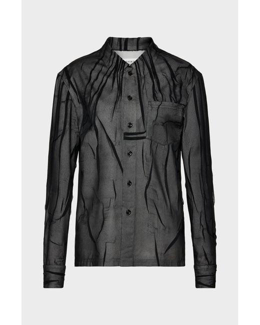 Maison Margiela Black Bonded Crease Long-Sleeve Shirt