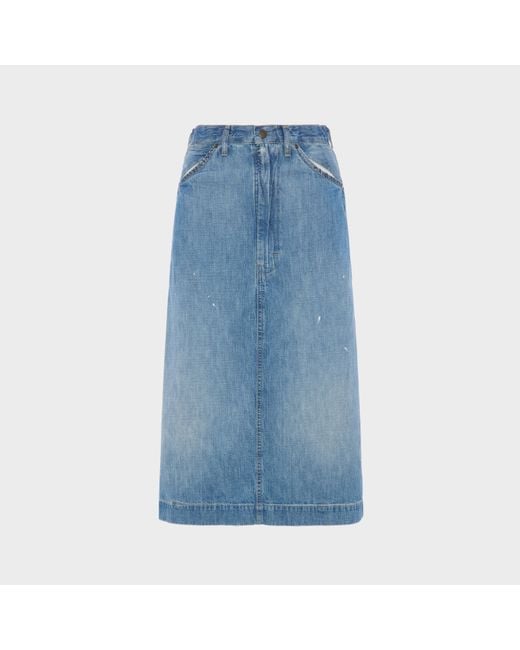 Maison Margiela Blue Denim Midi Skirt