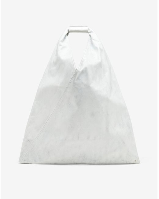 Maison Margiela Leder Japanese Bag Aus Leder Mit Dirtyfinish in Weiß