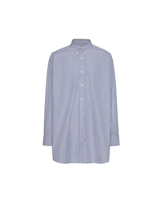 Maison Margiela Blue Organic Cotton Oxford Shirt for men