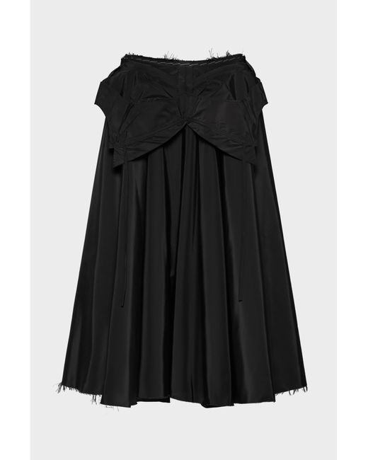 Maison Margiela Black Taffeta Midi Skirt