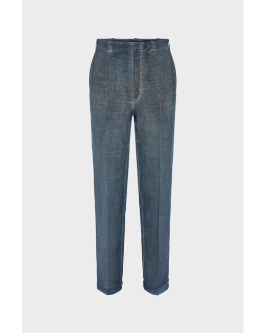 Maison Margiela Blue Double-Dyed Wool Trousers for men