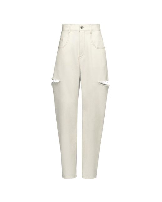 Maison Margiela White Denim Jeans With Slash Details