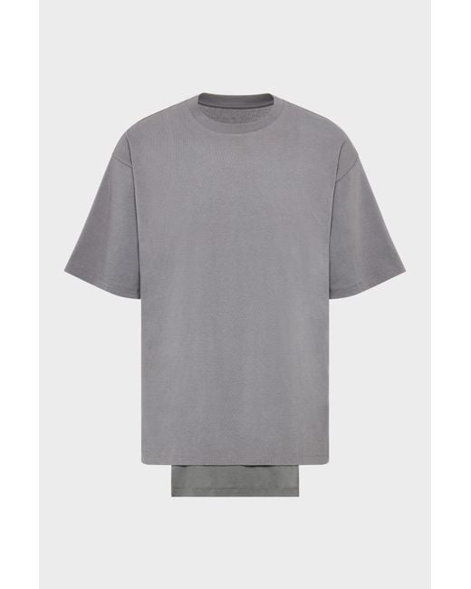Maison Margiela Gray Double Layered T-Shirt for men