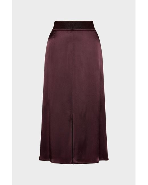 Maison Margiela Purple Washed Silk Satin Midi Skirt