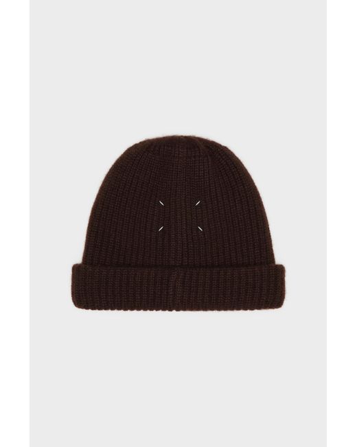 Maison Margiela Brown Cashmere Beanie for men