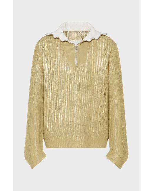 Maison Margiela Multicolor Zip-Neck Open-Knit Sweater for men