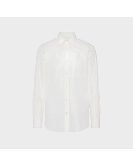 Maison Margiela White Foiled Cotton Poplin Shirt for men