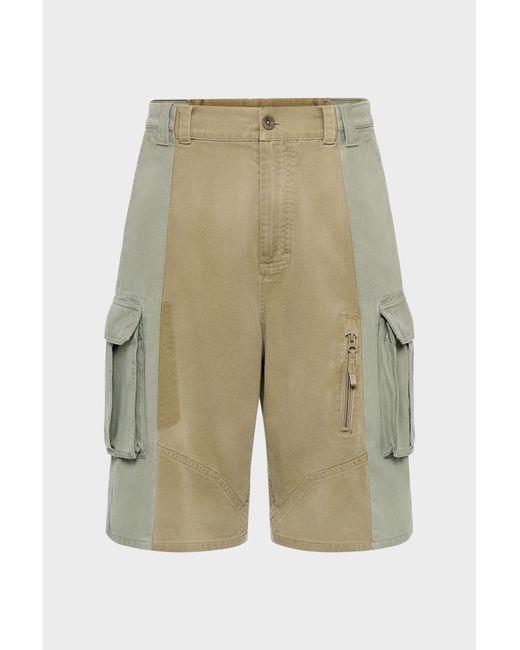 Maison Margiela Green Cotton Cargo Shorts for men