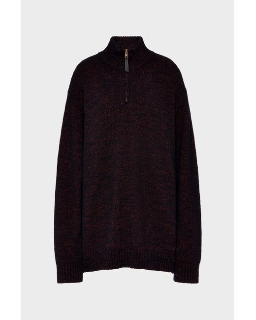 Maison Margiela Black Half-Zip Knit Sweater