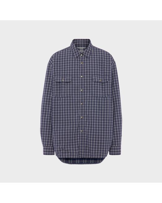 Maison Margiela Blue Reversible Padded Shirt for men