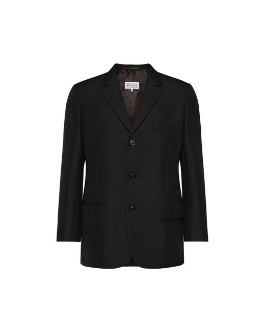Maison Margiela Black British Mohair Suit Jacket for men