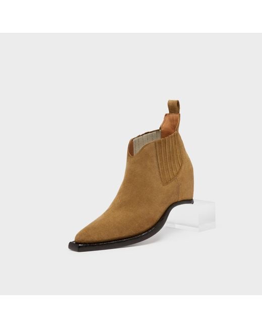 Maison Margiela Brown Heel-Less Western Chelsea Boots