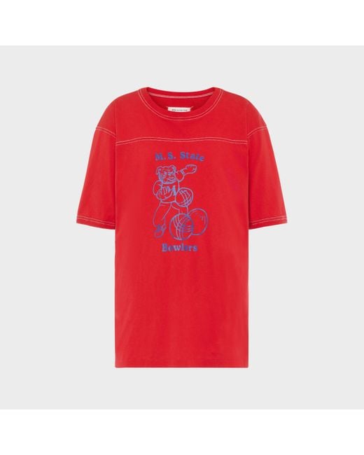 Maison Margiela Red Cotton Varsity T-Shirt