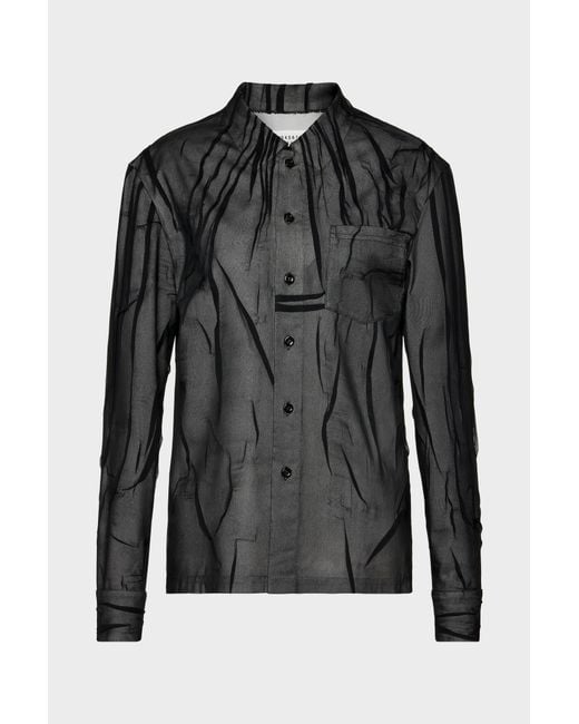 Maison Margiela Black Bonded Crease Long-Sleeve Shirt