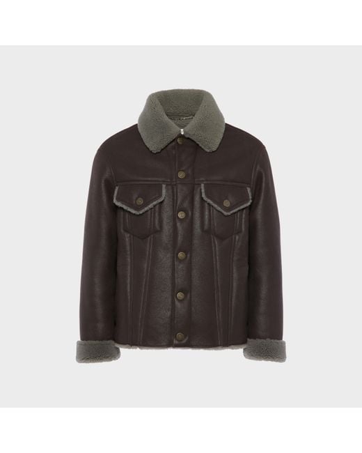 Maison Margiela Black Waxed Shearling Jacket for men