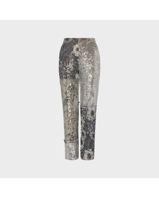 Maison Margiela Gray Floral Sequin Patchwork Trousers