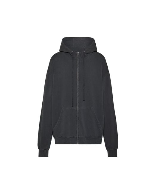 Maison Margiela Blue Embroidered Logo Hoodie for men