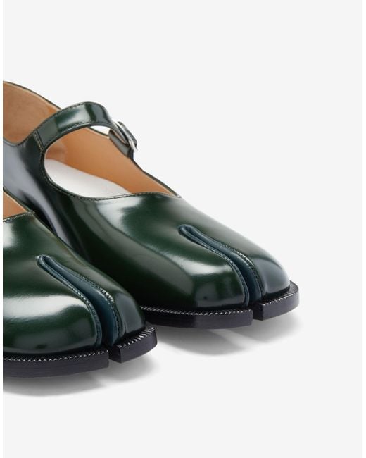 Maison Margiela Leather Tabi Mary-jane Shoes in Dark Green (Green) - Lyst